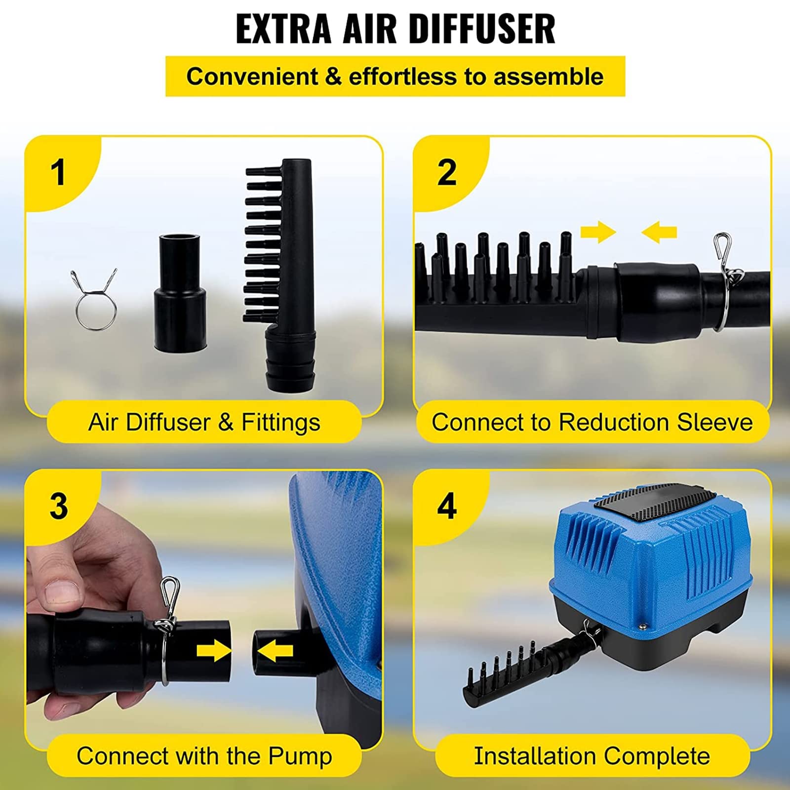Bomba De Aire para Acuarios, Bomba De Oxígeno Silenciosa 40W, con 17 Salidas Difusor, Flujo De Aire Máximo 85L/ Min, para Estanque De Peces, Acuario, Hidroponía, Tratamiento De Residuos