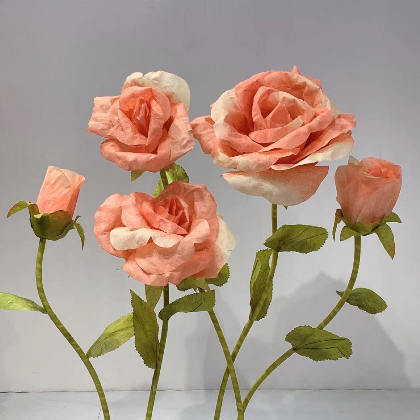 LG LOUIS GARDEN 6.56 Ft Artificial Rose Flower Decoration, Wedding Arrangements Baby Shower Birthday Party Banquet Backdrop Decor Shop Window Display, Champagne