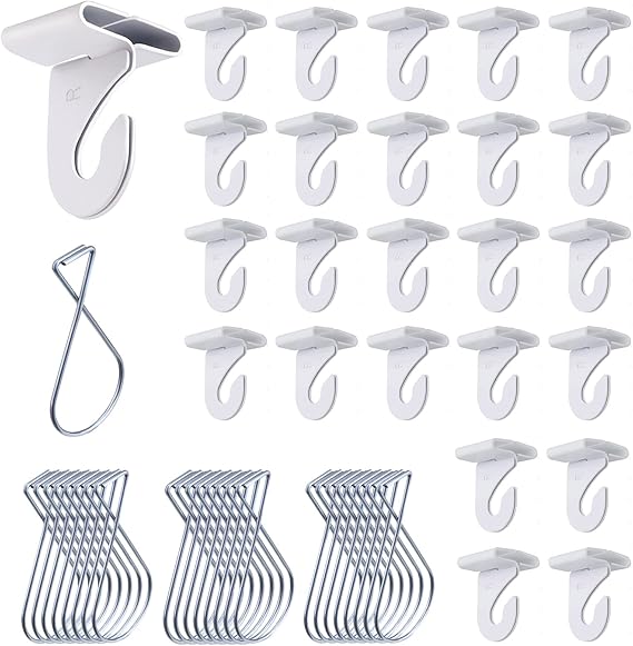 75 PCS Drop Ceiling Hooks for Hanging,25 Pairs Heavy Duty Ceiling Hooks