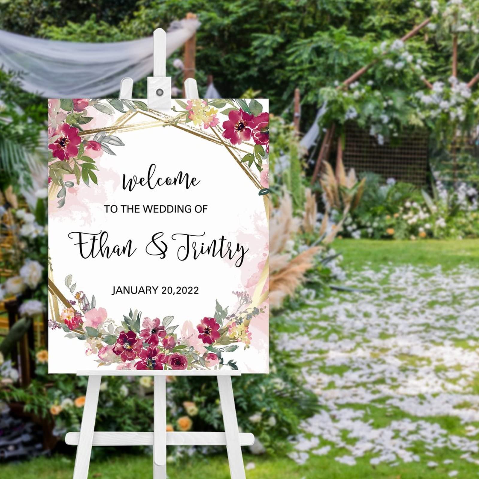 Panneau mariage Welcome to Our Wedding en bois pour souvenir magique
