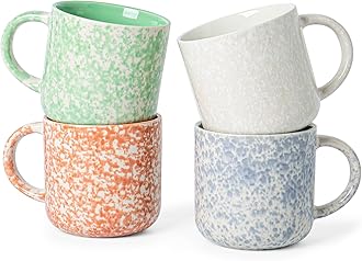 MONITO 12 OZ Coffee Mugs Set of 4, Modern Ceramic Coffee Mugs Set with handle for Tea/Latte/Cappuccino/Milk/Cocoa.