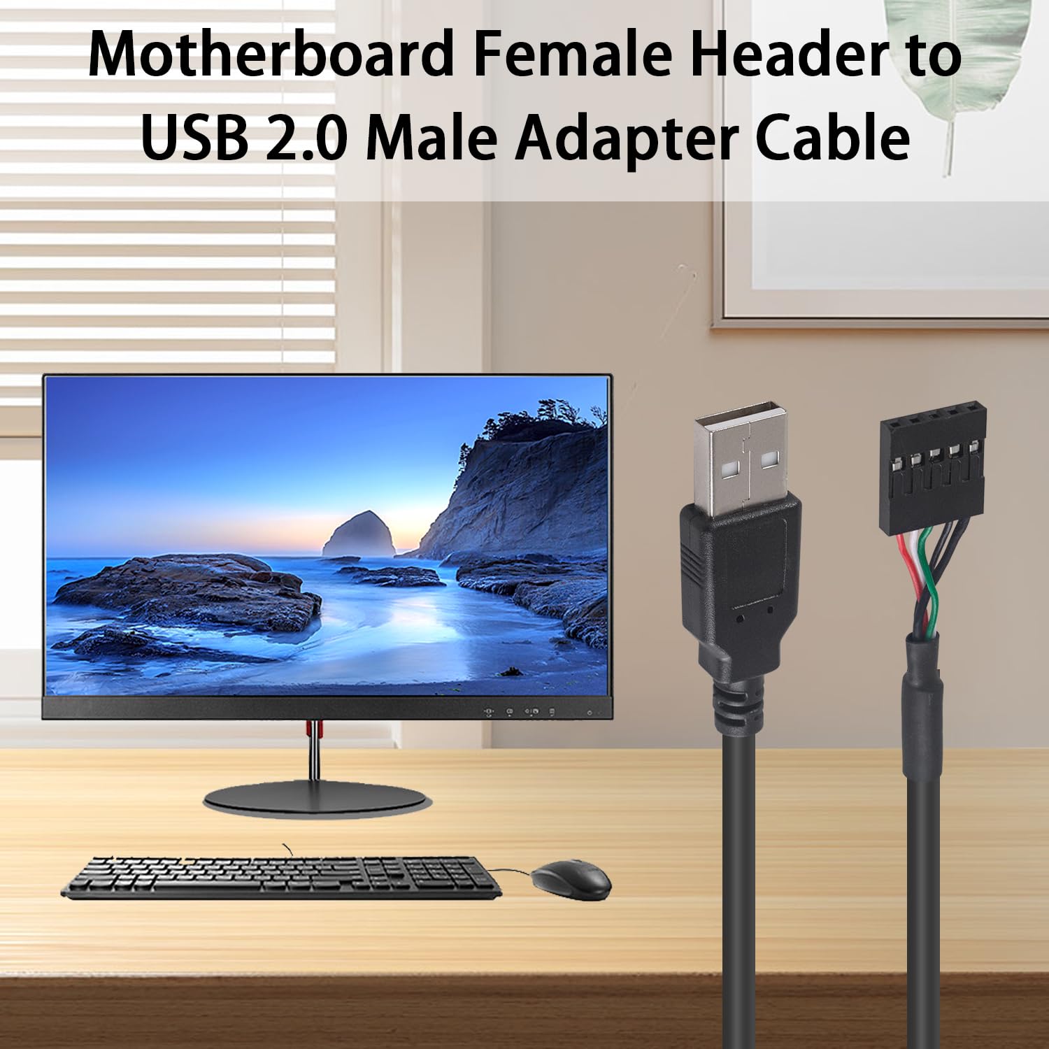 Duttek Cavo Adattatore Da 5 Pin Femmina A Micro USB Maschio - 2 Pezzi, Lunghezza 50 Cm, Per Collegamento Scheda Madre E Periferiche, Confezione Dupont