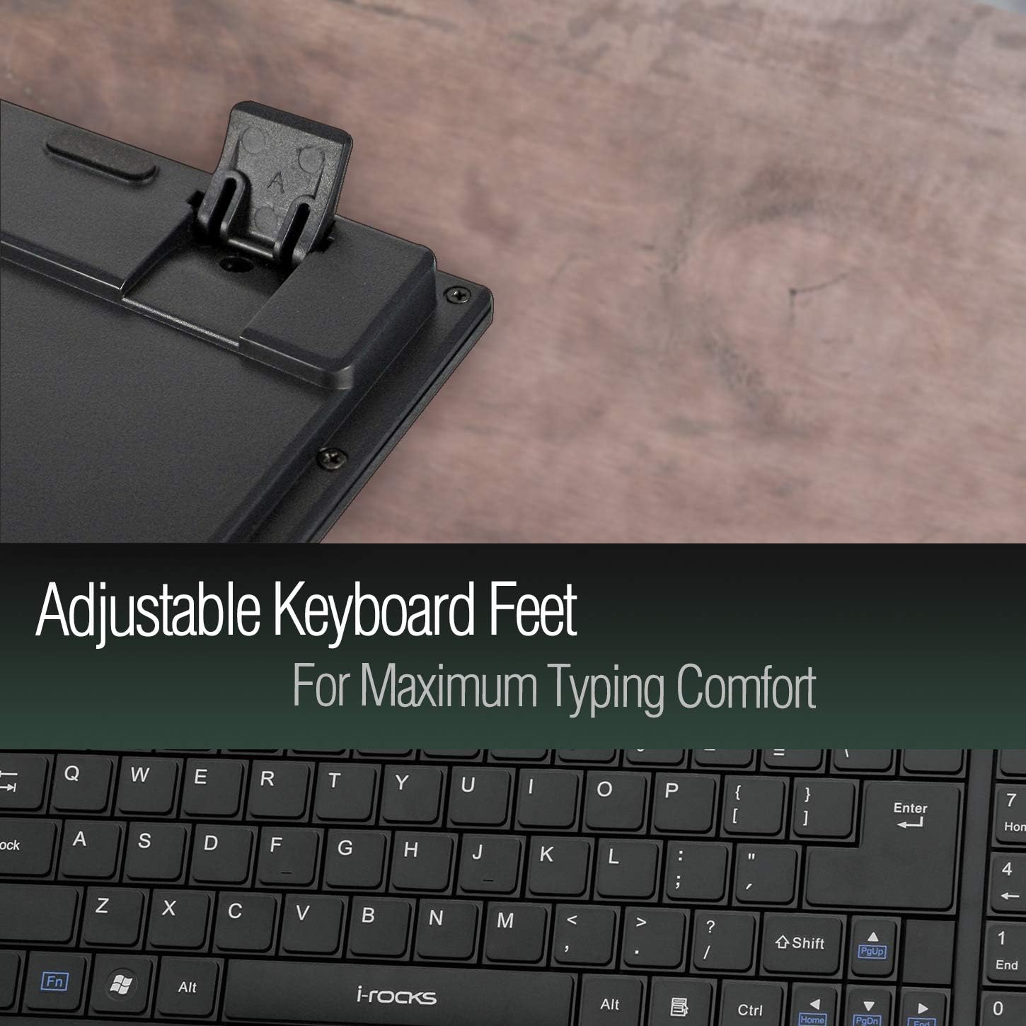 I-Rocks Black USB Wired Slim Keyboard (KR-6421-BK)