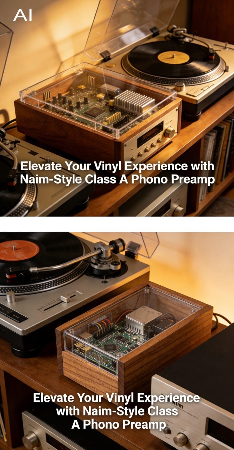 Refer-Naim - Amplificatore phono completamente discreto, classe A mm, scheda finita, riaa, equalizzazione, per giradischi in vinile, preamplificatore audio Hi-Fi, compatibilità con alimentazione 24