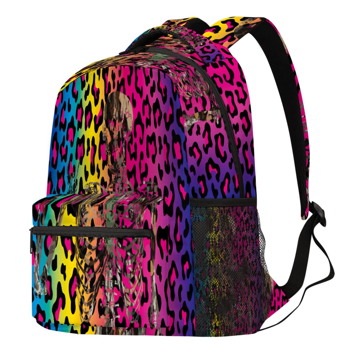Sac à dos gothique léopard coloré idéal pour l'école et la rando - 8