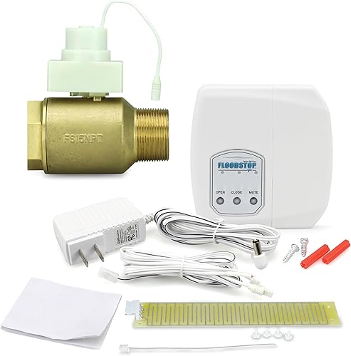 Miniatura 3 de FloodStop Kit de detector de fugas de calentador de agua con apagado automático de agua y alarmas visualesaudibles, 34 pulgadas NPT MIP x FIP