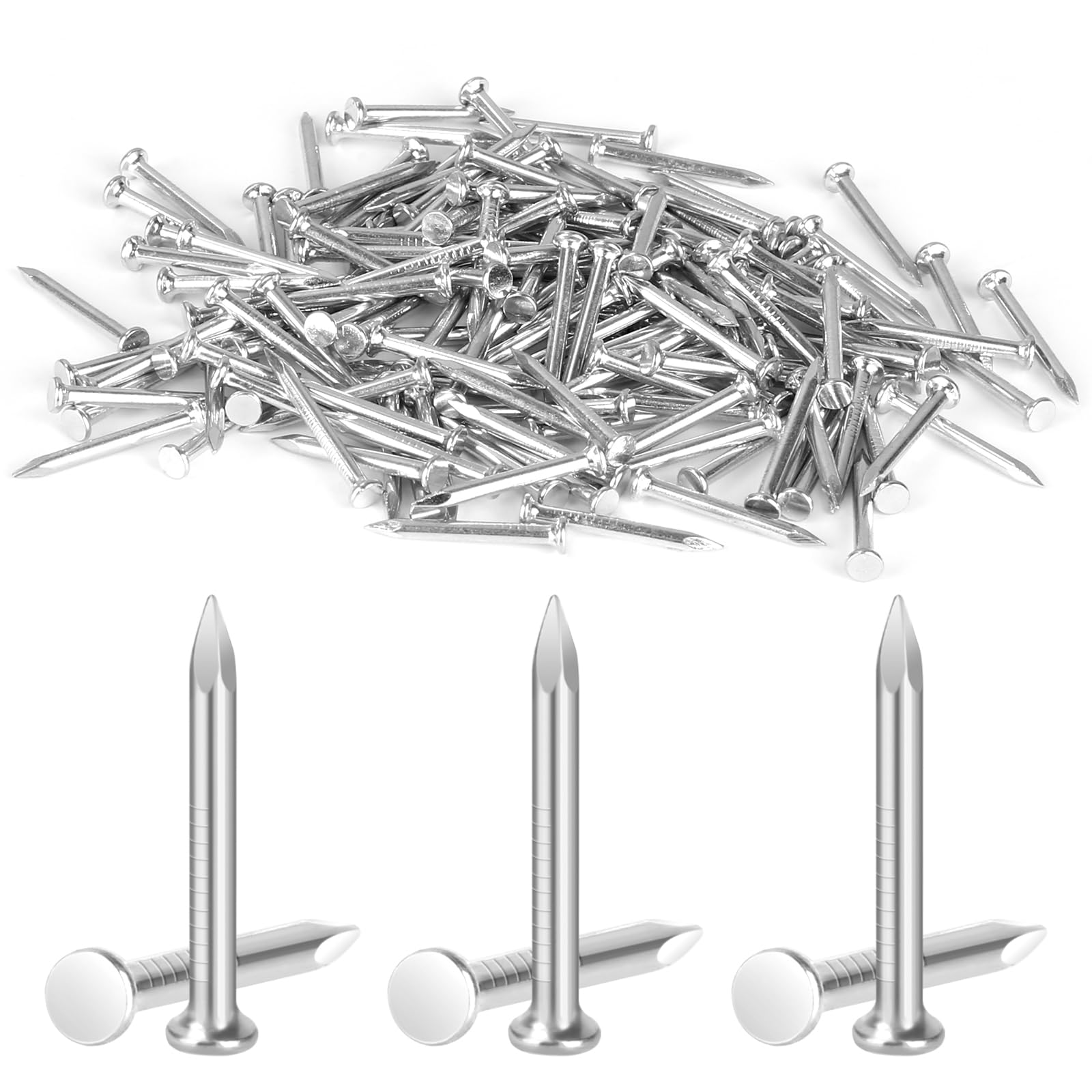 300 sztuk gwoździ, 20 mm gwoździe stalowe do betonu, małe gwoździe do ścian betonowych, posrebrzany cynk, gwoździe do betonu, gwoździ, do obróbki drewna, cegły do ścian, drewna, mebli