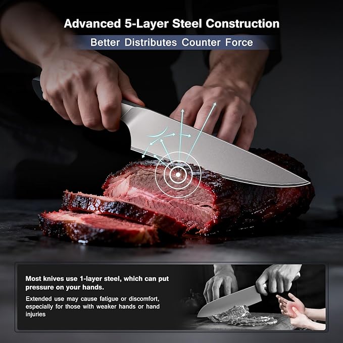 Set Cuchillos Cocina 16 Piezas Acero Inoxidable con Base miniatura 5