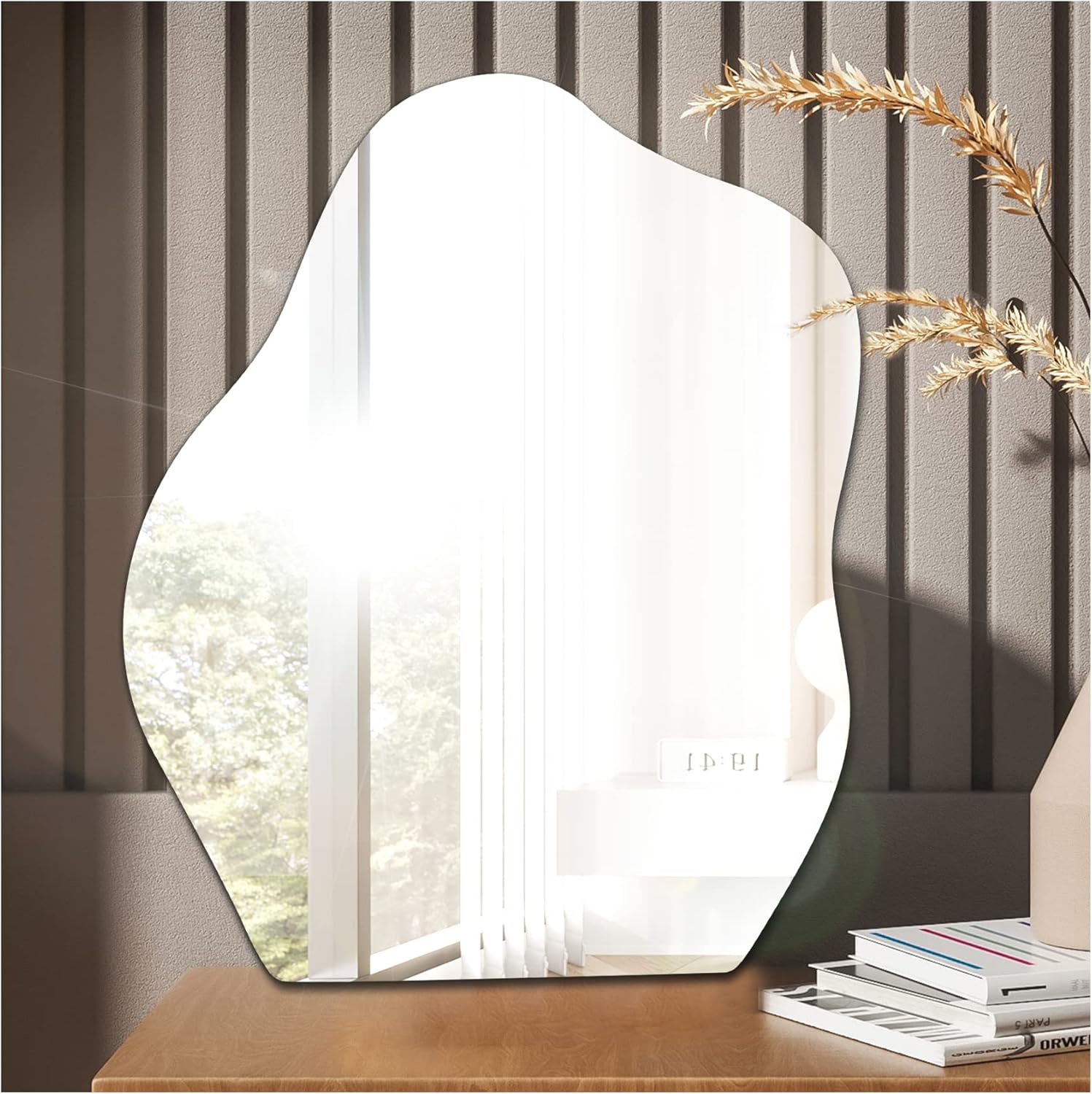 Sqinor Self Adhesive Irregular Wall Mirror, Stick On Bathroom Mirrors
