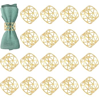 Pack of 18 napkin rings gold napkin rings vintage hollow napkin rings metal fabric napkin rings for wedding family collecting birthday party dining table decoration