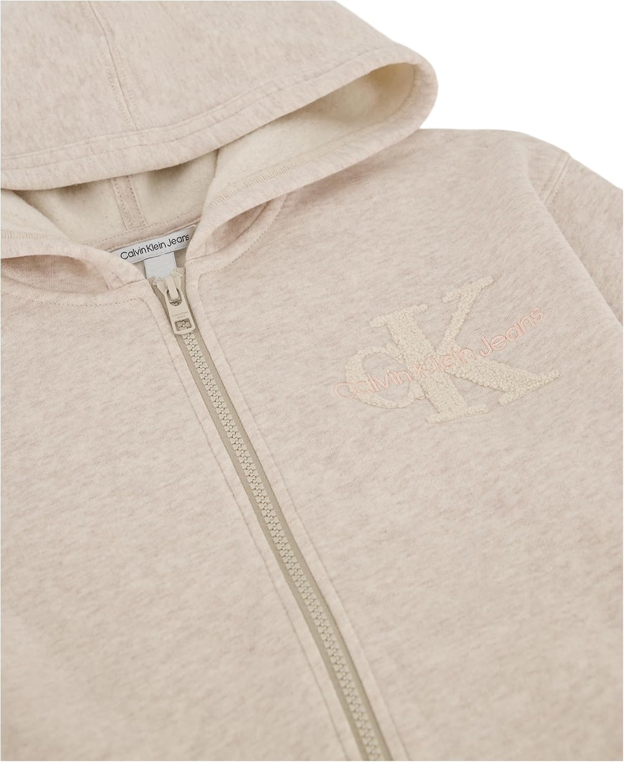 Calvin Klein girls Long Sleeve Full Zip Fleece Hoodie Sweatshirt - Image 3