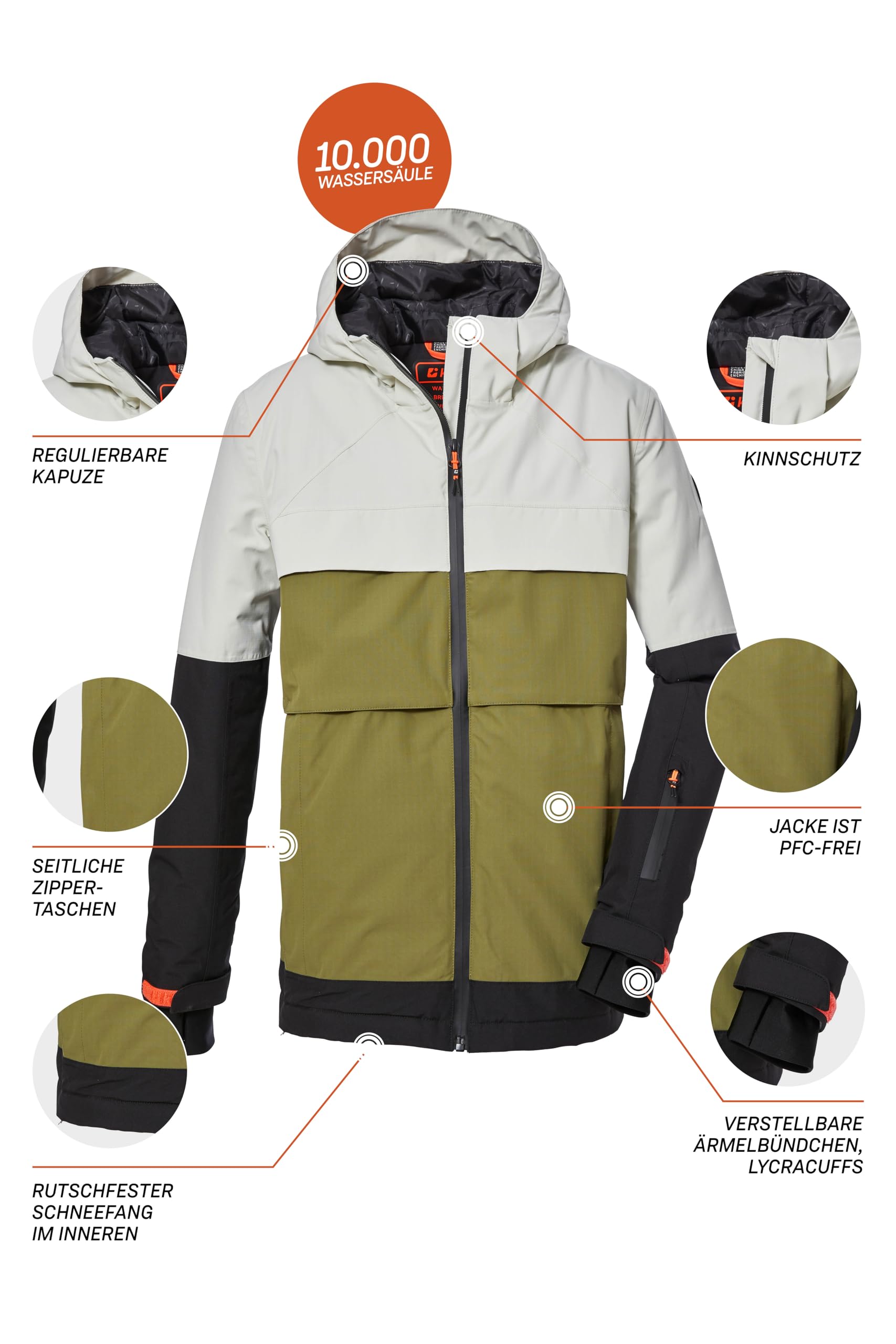 Killtec Ksw 126 Bys Ski Jckt Chaqueta de esquí/chaqueta funcional con capucha y paranieves, impermeable Boy´s