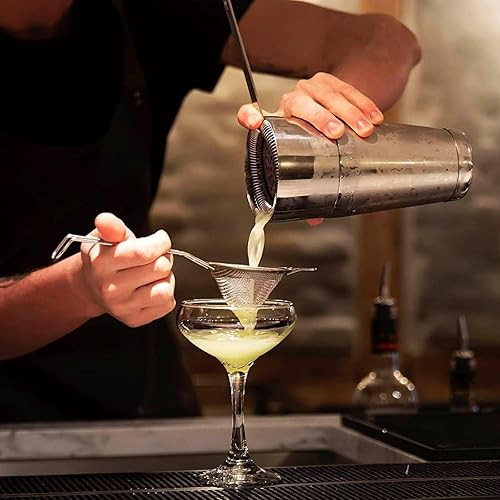 Miniatura 7 de HOZEON 8 coladores de cóctel de 6.5 pulgadas, herramienta de colador de barra de acero inoxidable, colador de camarero de 2 puntas para bar,