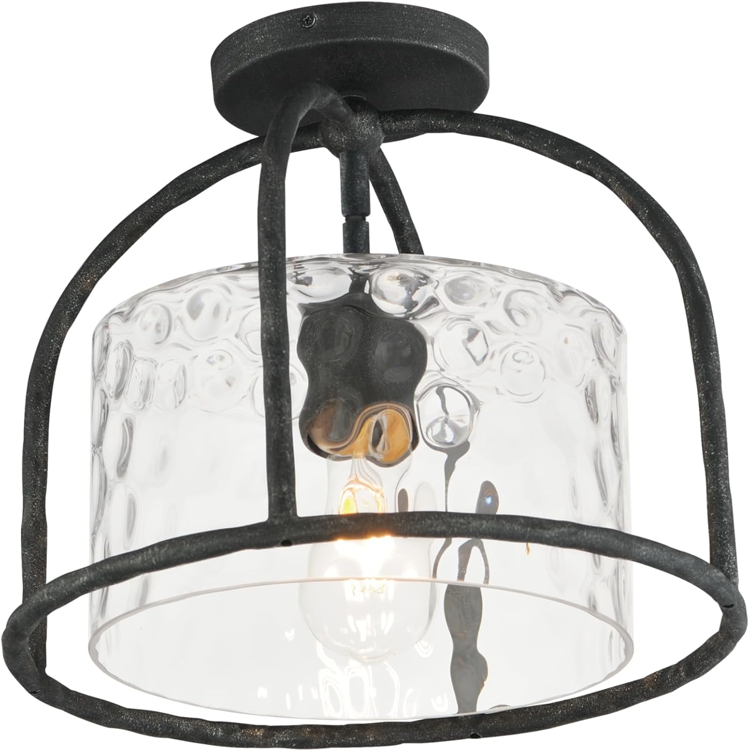 Maxim 31841WGBS Del Mar Outdoor Flush Mount, 1-Light E26 Medium Base, Blacksmith (Bulbs NOT Included)
