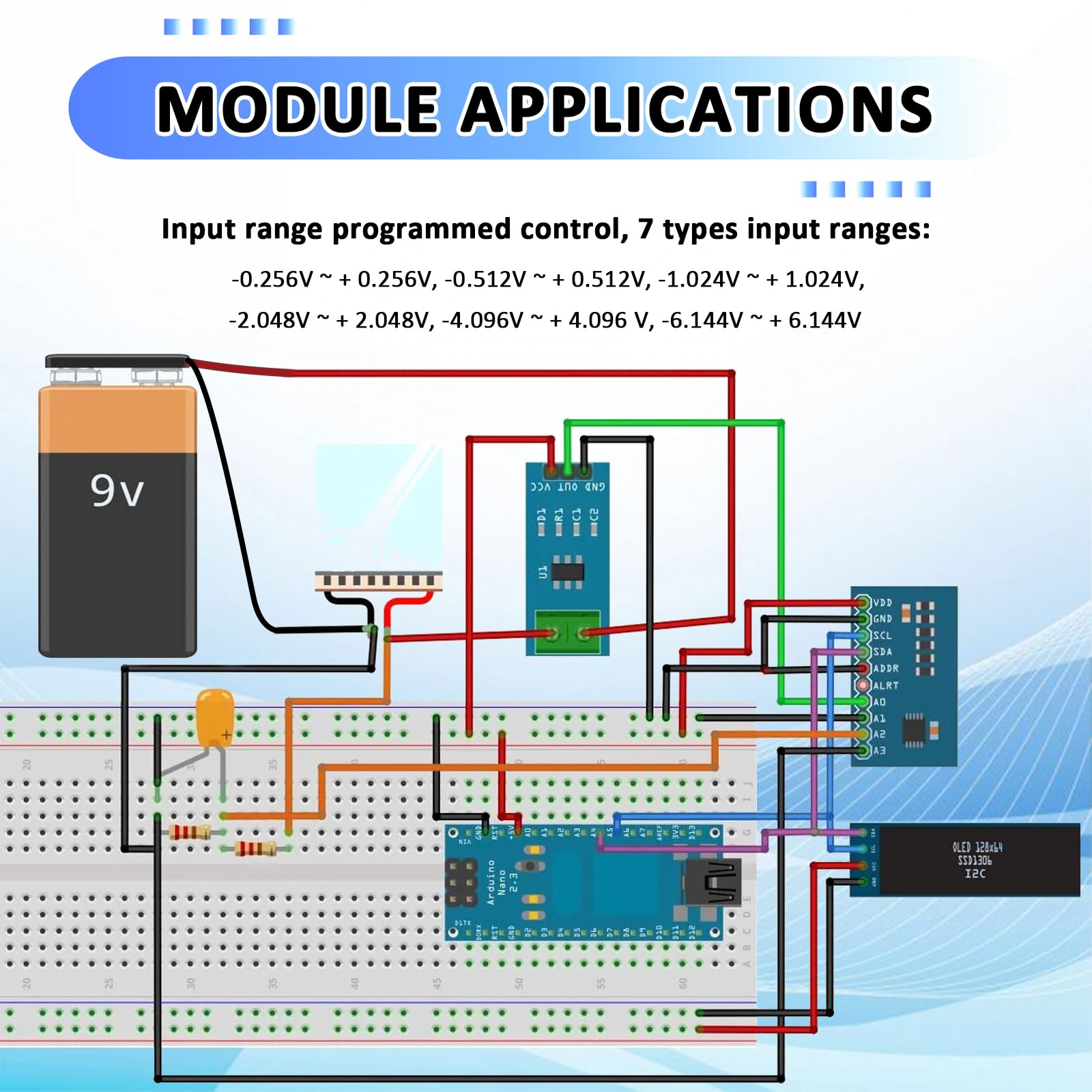 Modulo Convertitore ADC 16bit 4 Canali,analogico-digitale Modulo scheda di sviluppo,convertitore analogico digitale ADS compatibile con Arduino e Ra-Pi (5PCS)