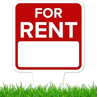 For Rent Sign, 9x17 Inches, Heavy Duty Integrated Ground Stakes, Indoor/Outdoor Use, Rust Free Aluminum Composite, Made in USA by My Sign center