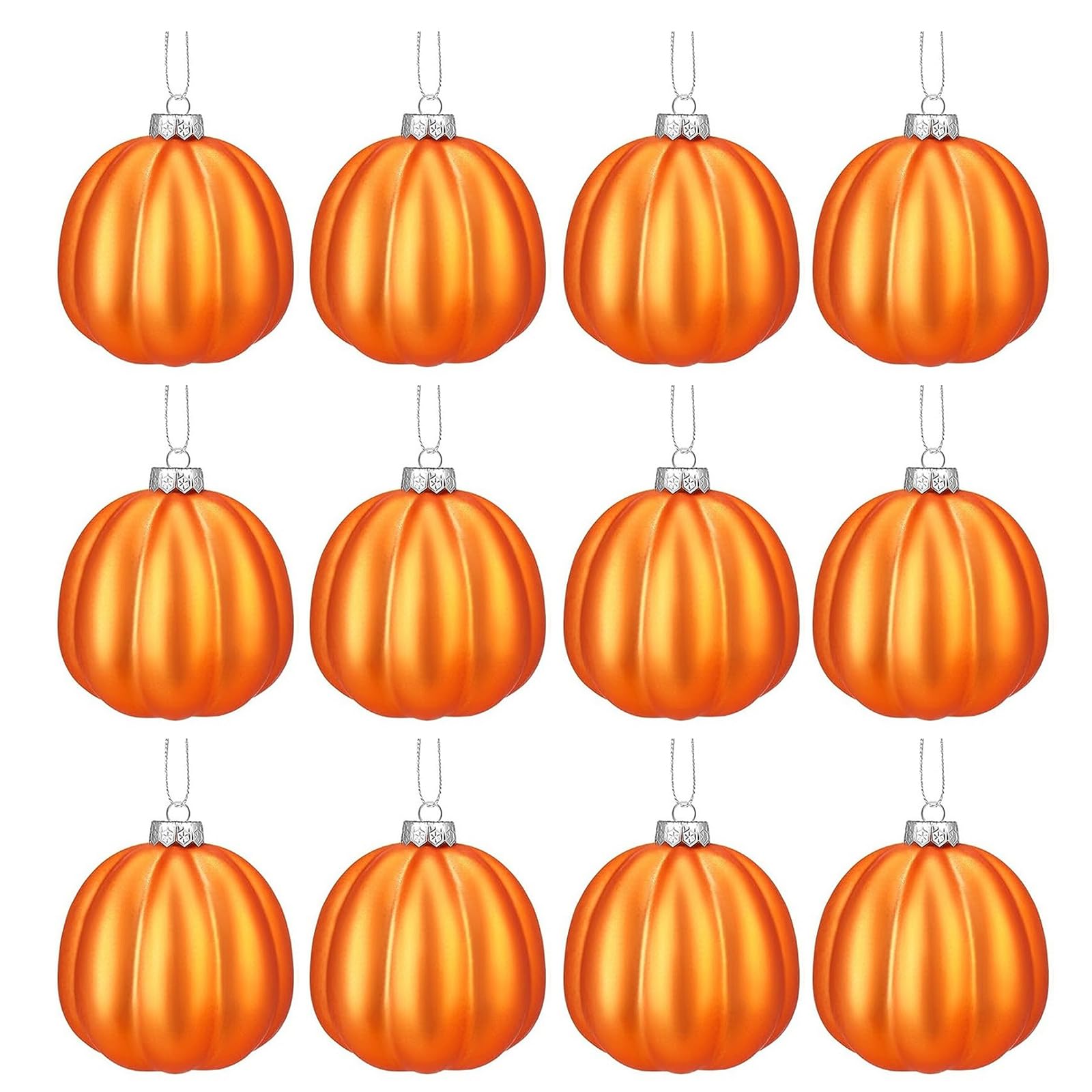 Elnwnnkc 12Pcs Autumnal Pumpkin Baubles Festival Pumpkin Hanging Decoration for Home Thanksgiving Halloween Celebration Fall Decorations