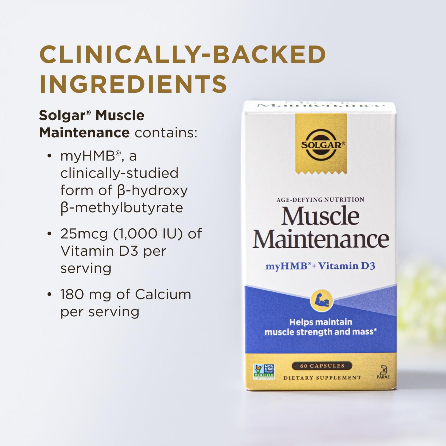 Solgar Muscle Maintenance Vitamin and Mineral Supplement, Support Muscle Mass with HMB and Vitamin D Supplement, Age-Defying Nutrition for Men and Women, Gluten Free, 20 Servings - Image 6