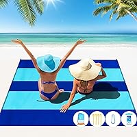 Vista 84 de Beach Blanket Oversized Extra Large 78" X 81",Waterproof Sandproof Beach Blanket 1-7 Adults Lightweight Durable for Travel Camping Hiking Picnic