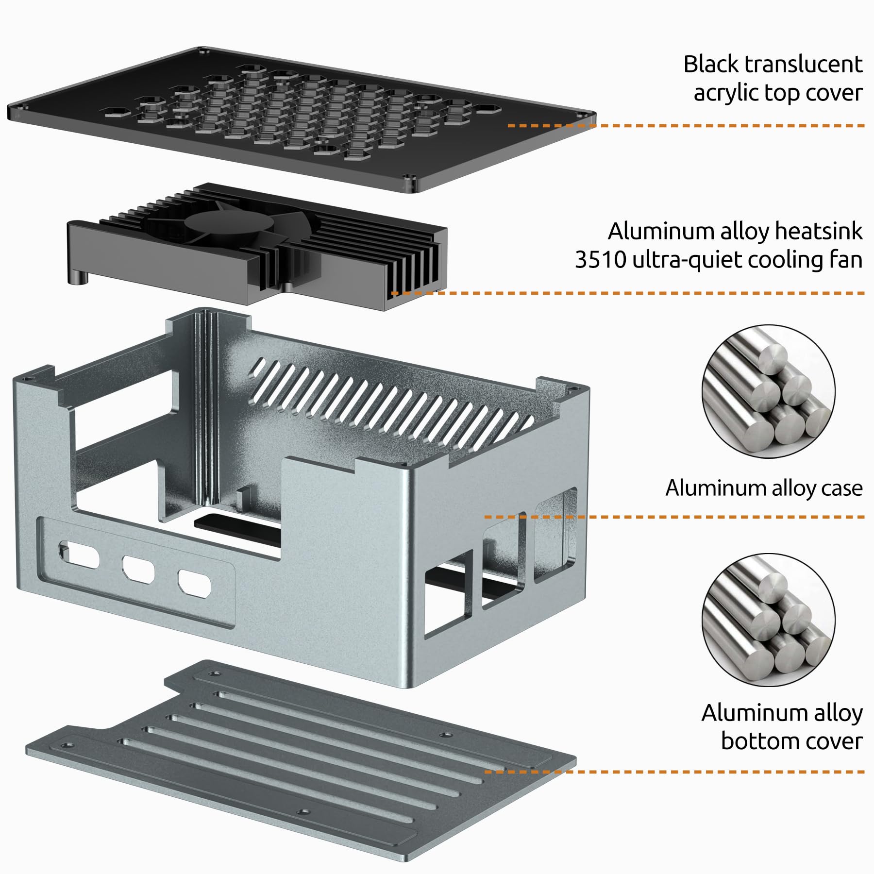 InnoMaker Raspberry Pi Zero Aluminiumlegering Behuizing met Koellichaam - Passieve Koeling, Ventilatieontwerp, Compatibel met DAC Mini/AMP Pro Mini en de Meeste Pi Zero Uitbreidingsboards