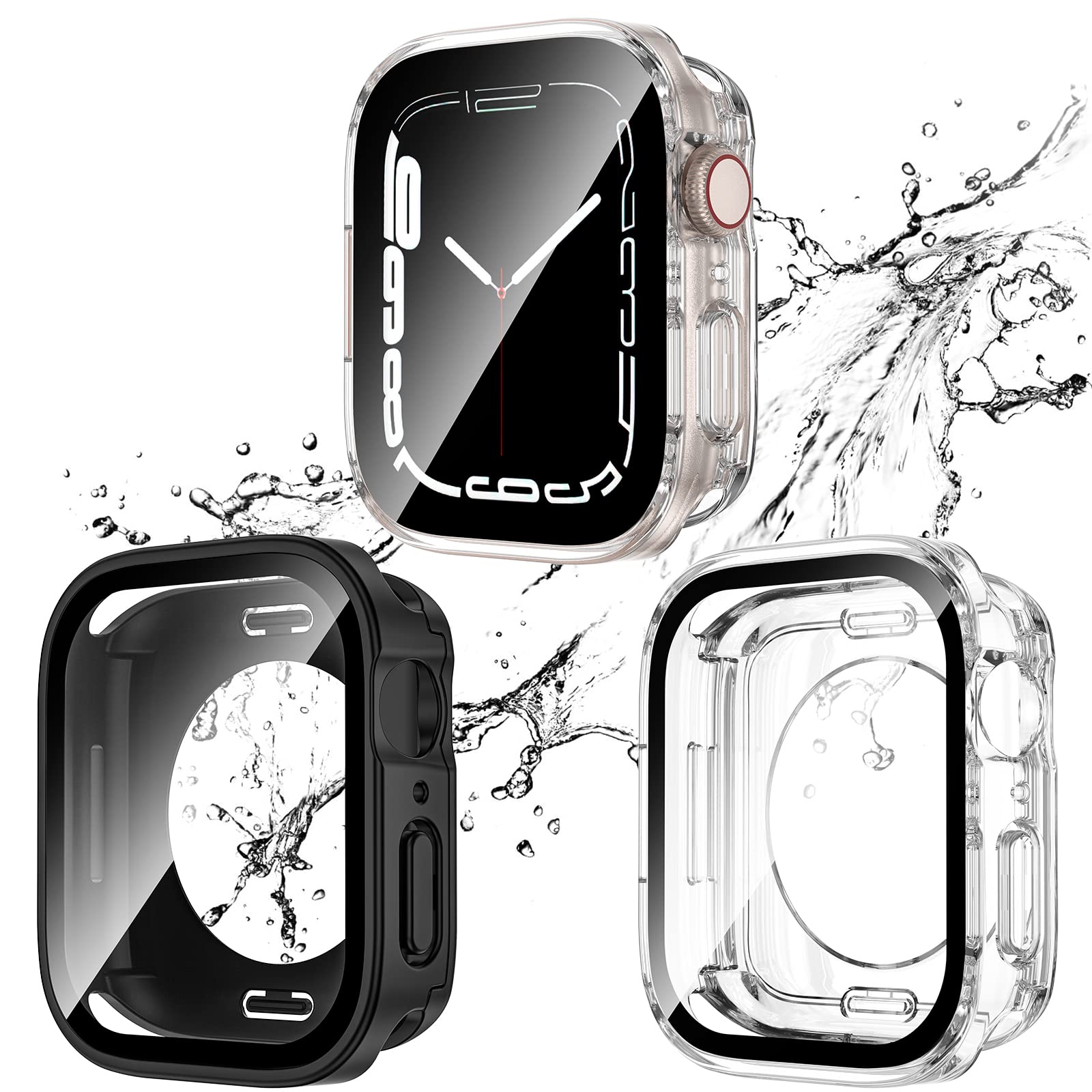 2-Pack Waterproof Case for 44mm Apple Watch SE 3/2/1 Series 6/5/4