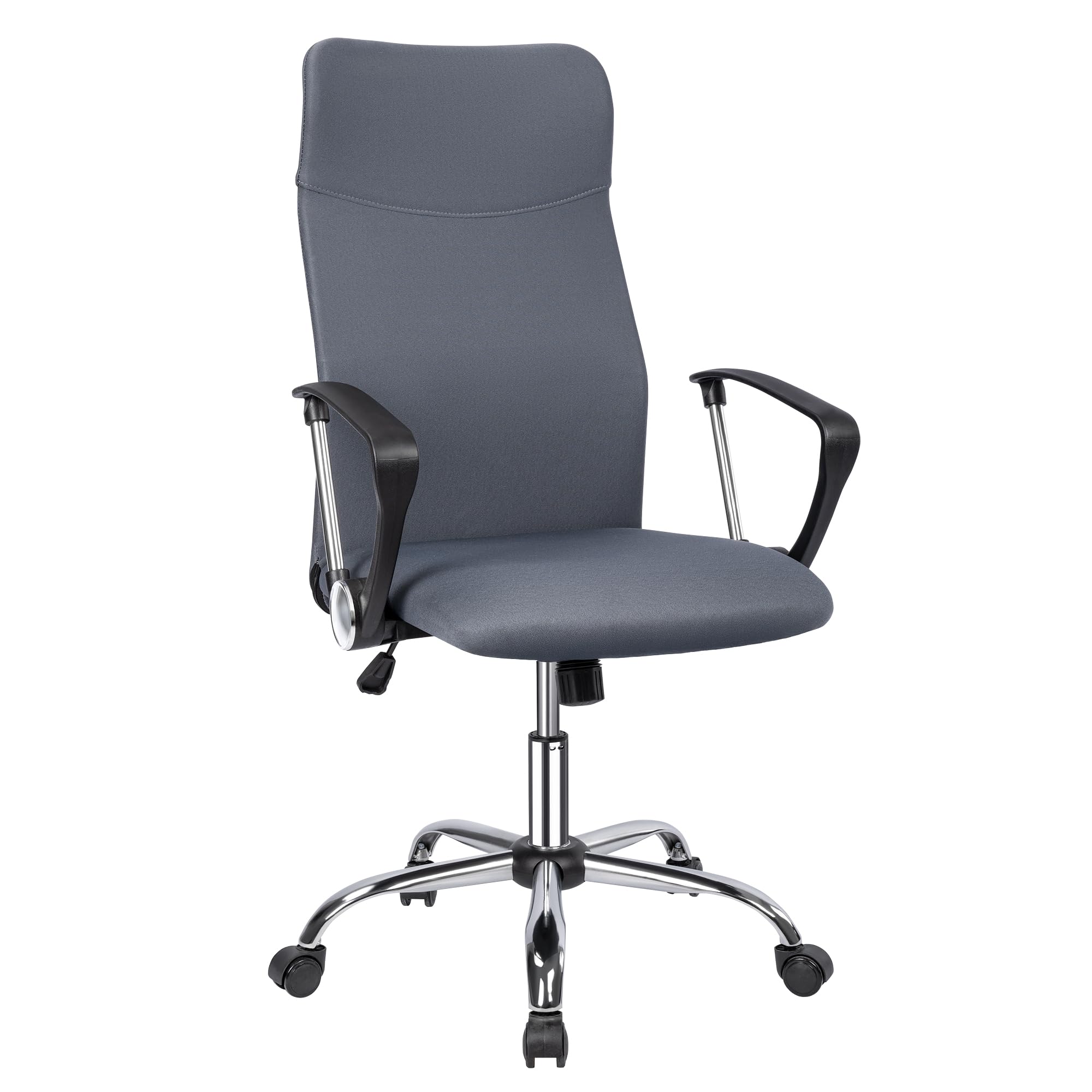 T-LOVENDO.ES Silla de Oficina ergonómica para Escritorio u Oficina. Respaldo Alto de Malla Transpirable y Piel sintética. Giratoria y con Ruedas. Diseño Bonito y Elegante. hasta 150kg.