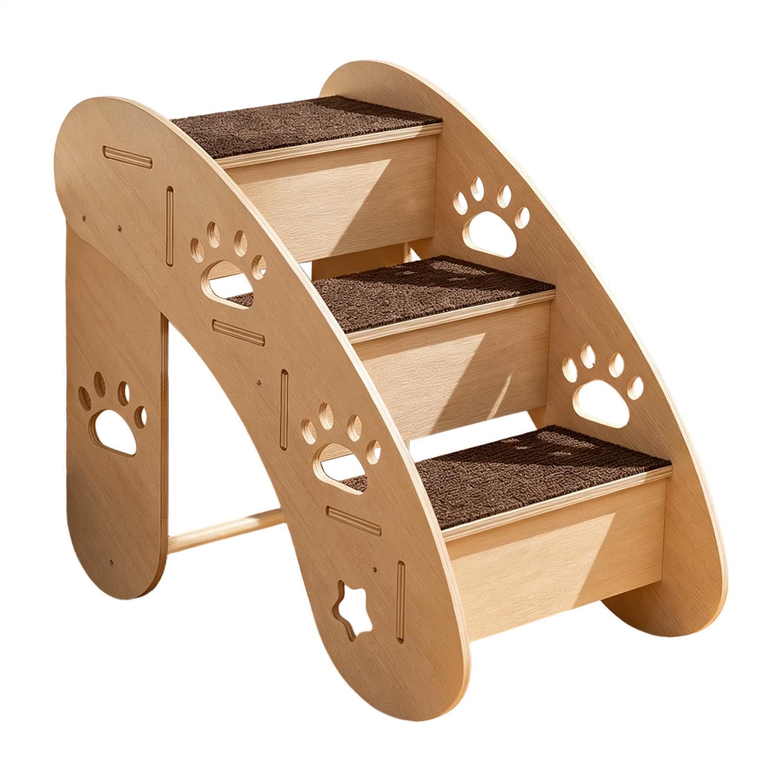 Scalette per Cani da Divano Tappetino antiscivolo in legno con struttura | Scalette per cuccia cane per , cuccioli e gatti anziani, finestre, letti, auto, sedie e divani