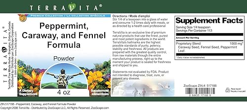 Miniatura 3 de Fórmula en polvo de menta, alcaravea e hinojo (4 oz, ZIN 517188)