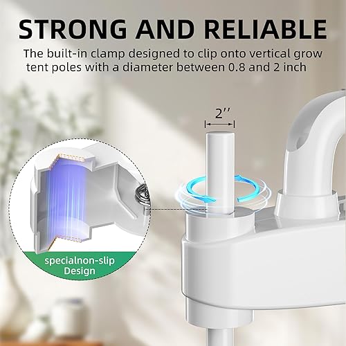 Miniatura 5 de HealSmart Ventilador de clip, ventilador de tienda de cultivo de 6 pulgadas, ventilador de mono, ventilador de montaje en pared con ángulos
