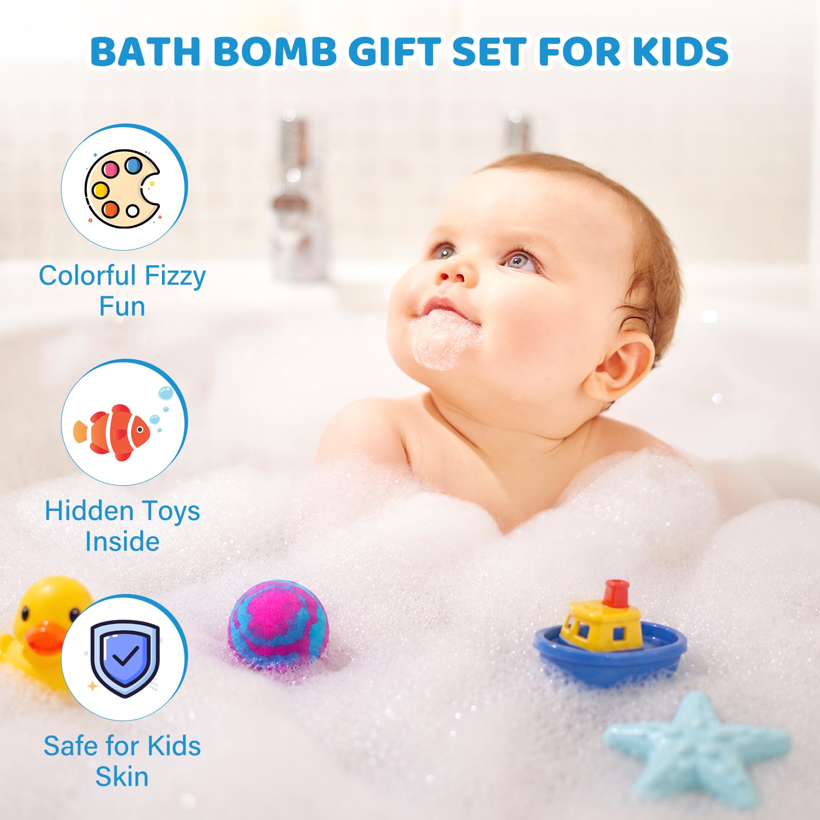 12 Pezzi Bombe Da Bagno Bambini Con Sorpresa, Bombe Da Bagno Con Sorpresa Naturali, Bomba Da Bagno Bambini, Bath Bomb Gift Per Compleanno Natale, Bath Bomb Bambini