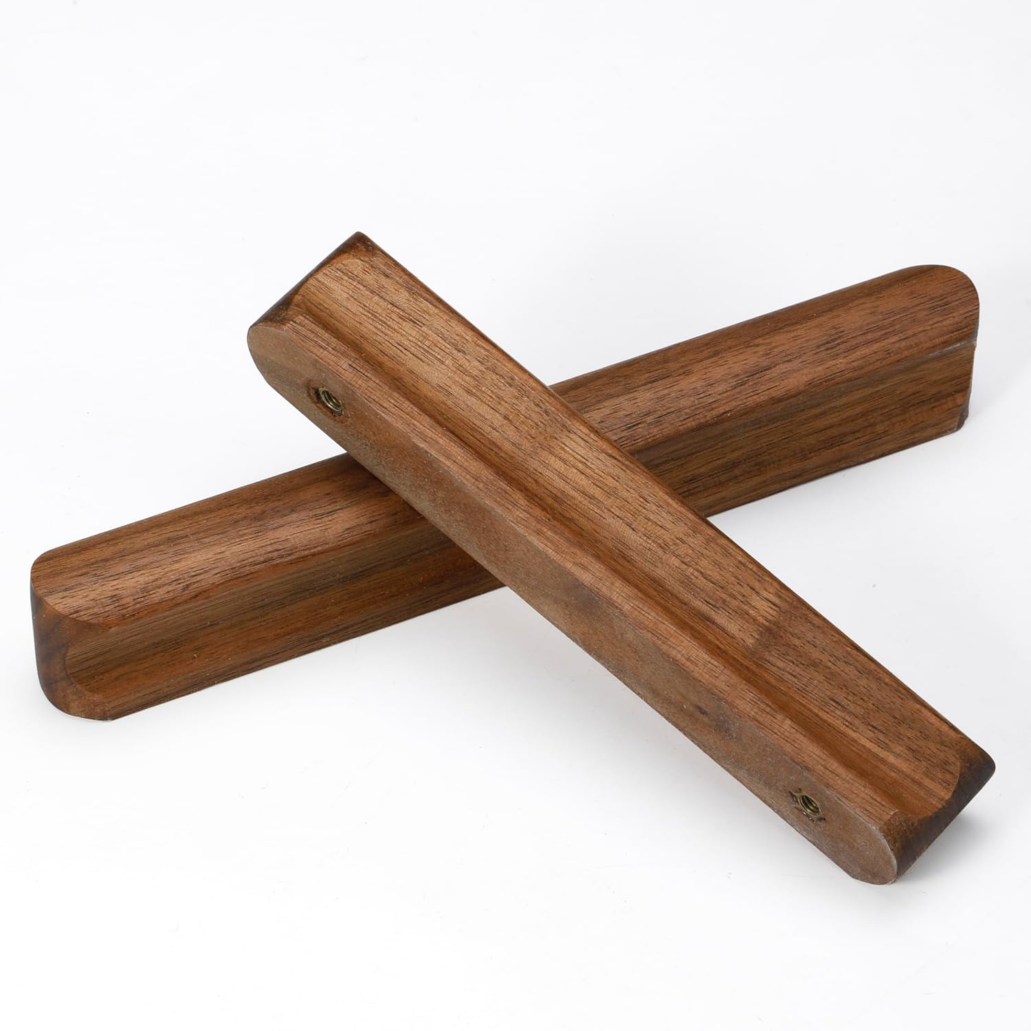 10 Pack Walnut Wood Rounded Edge 3.78 Inch (96mm) Wood Kitchen Pulls Cabinets Furniture Pull for Dresser Wardrobe Cupboard Drawer Knobs