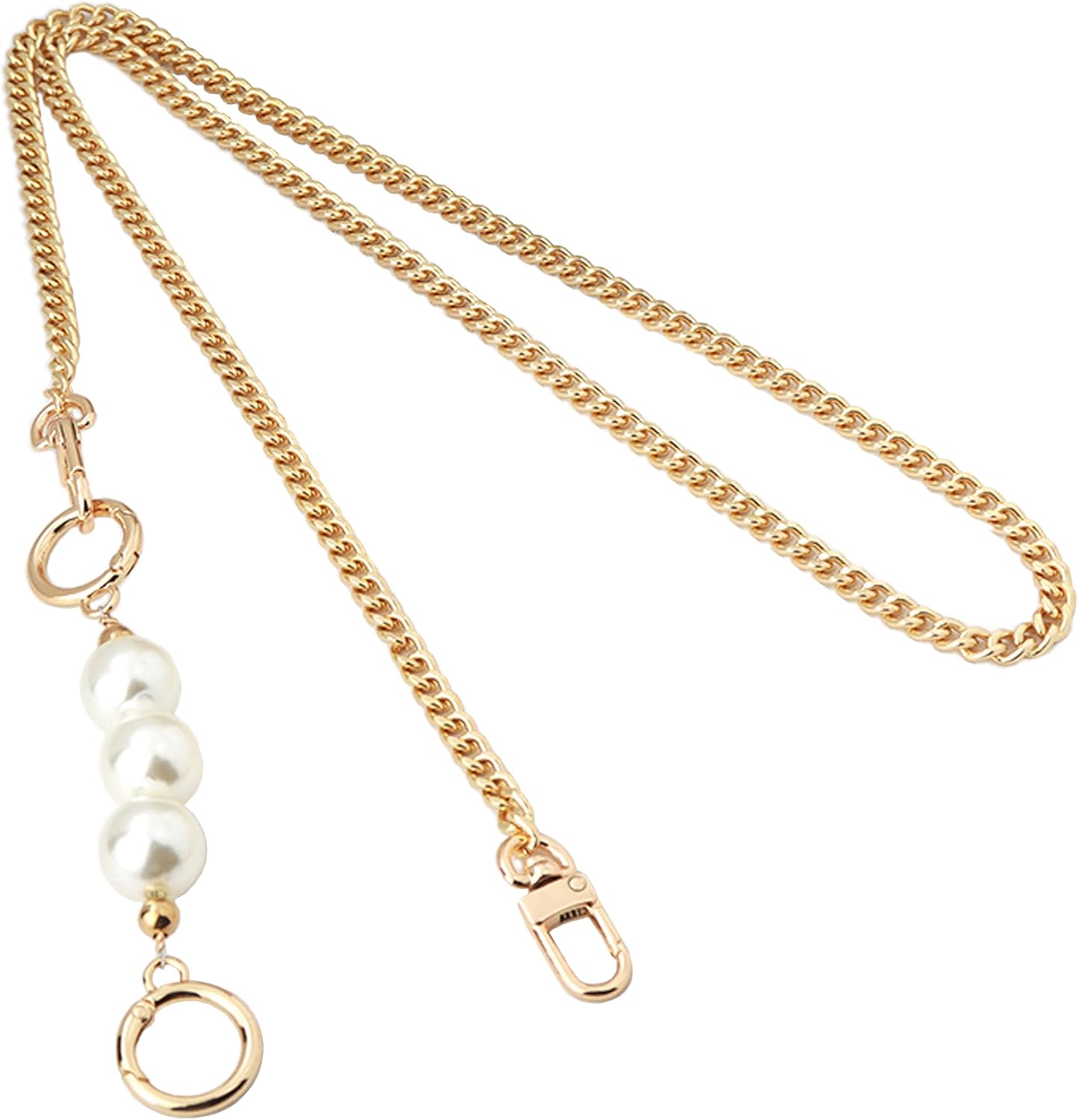 MTKCM Women Purse Strap Extender Metal Purse Chain Pearl