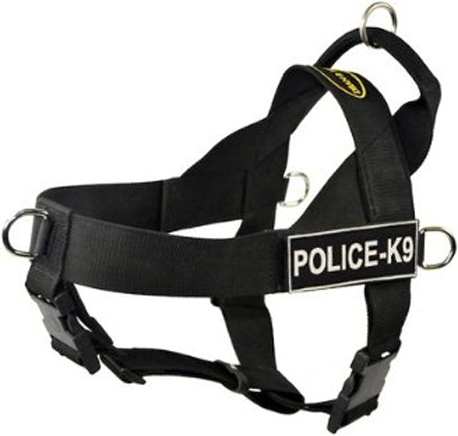 DT Universal No Pull Dog Harness, Police-K9, Black, X-Large - Fits Girth Size: 37-Inch to 47-Inch