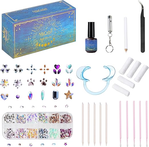 MK Orbit Tooth Gem Kit, DIY Teeth Jewelry Multiple Colors Crystals, 360PCS Professional Teeth Gem Stones,Teeth Gems with Tweezers