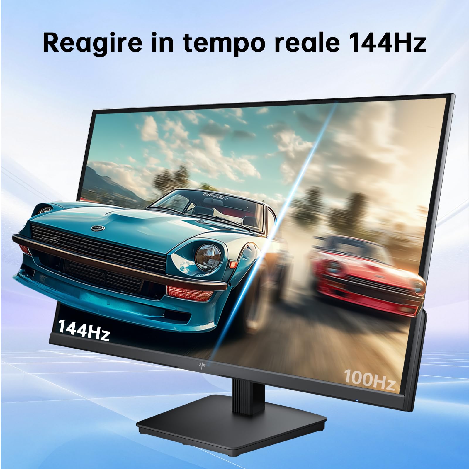 KTC Gaming Monitor 24 Pollici, FHD@144Hz 120Hz con IPS Panel, protezione hardware contro la luce blu, 95% DCI-P3, 99% sRGB, ΔE<2, 300 cd/㎡, 1500:1, Flicker-Free e Adaptive Sync per lavoro e gioco