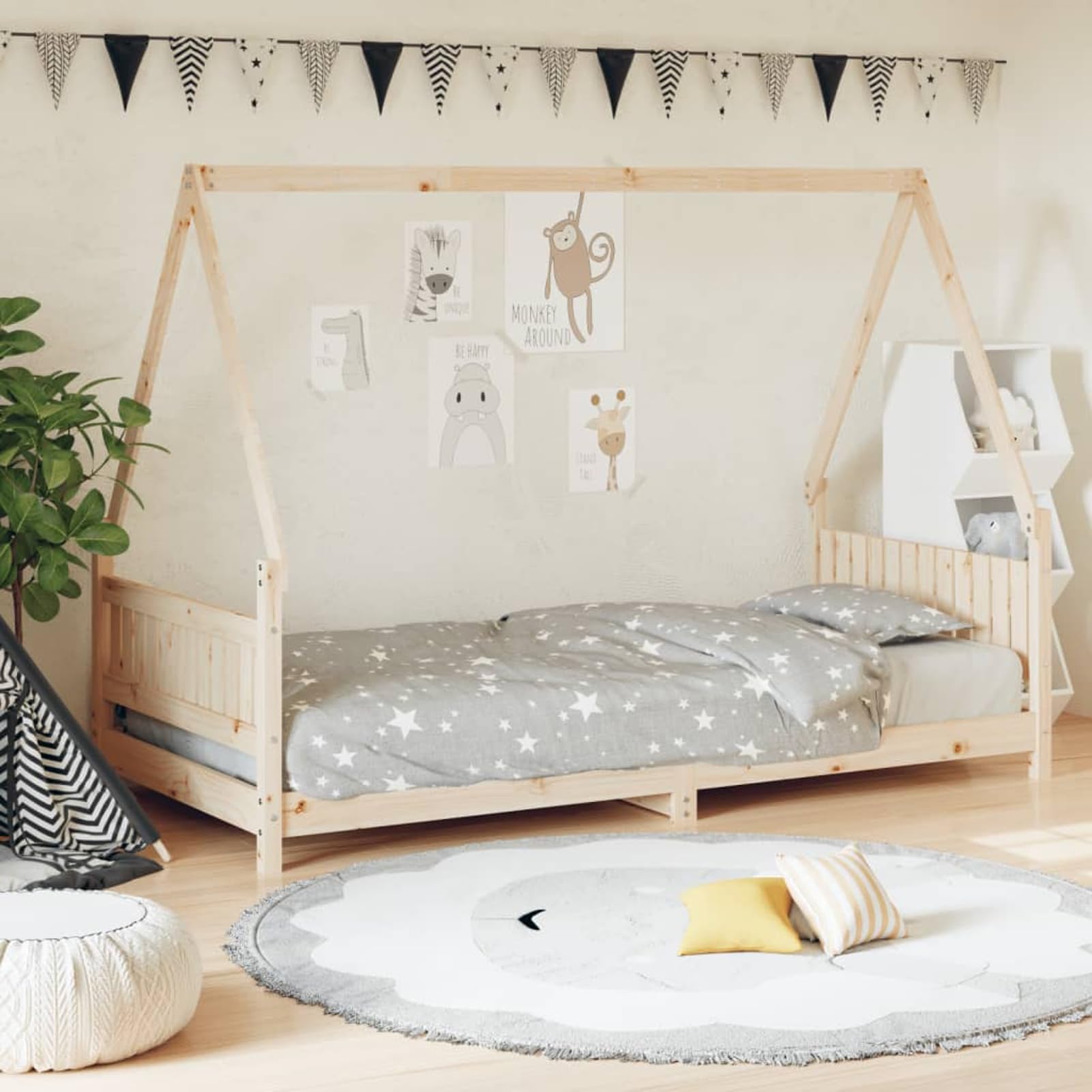 Rantry Holz-Kinderbett in Hausform, 90x190 cm, für Kinder ab 4 Jahren, Montage erforderlich Model834507