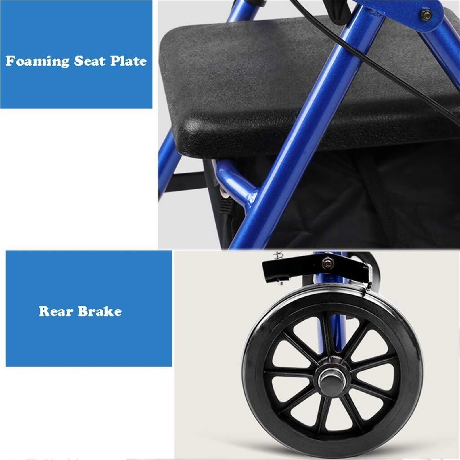 gehhilfe 4-Rad-Rollator mit Sitz, Rollatorhöhe aus Stahl