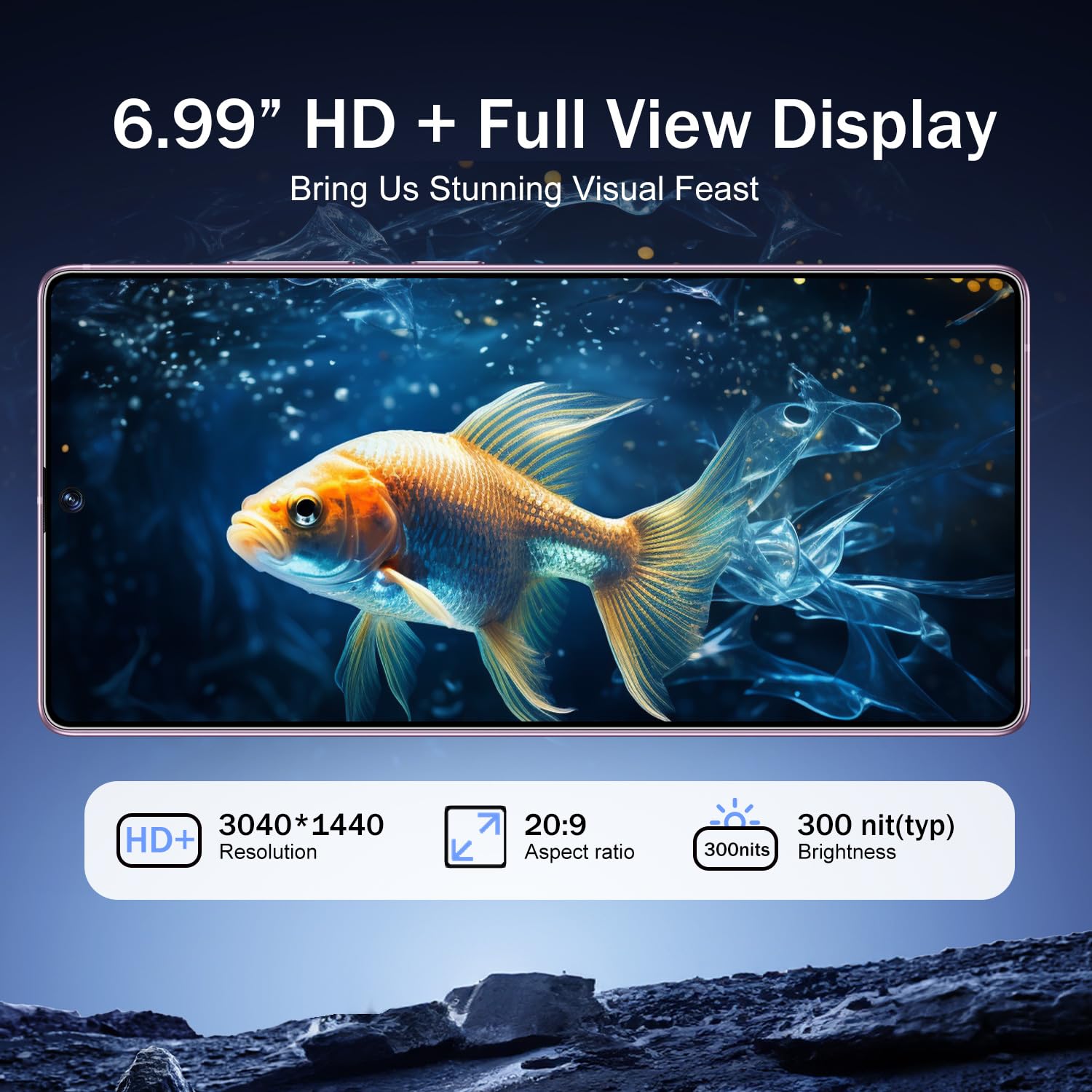 I25 Ultra 5G Unlocked Smartphone,12GB+512GB Fully Cell Phone for Android 14, 6.99" Unlocked Cell Phone, 7000mAh, 68MP+108MP Dual Camera/Dual SIM (Pink)