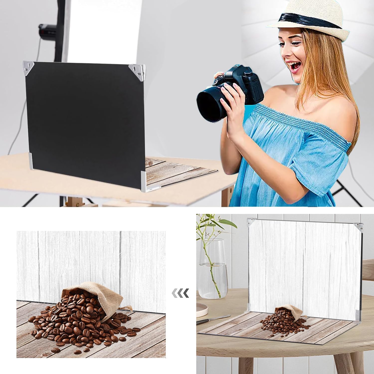 10Pcs 20Patterns Photo Backdrop Board Product Photography for Food Small Product Photography Table Top Photography Backdrop Kit 16x11.5in image 5