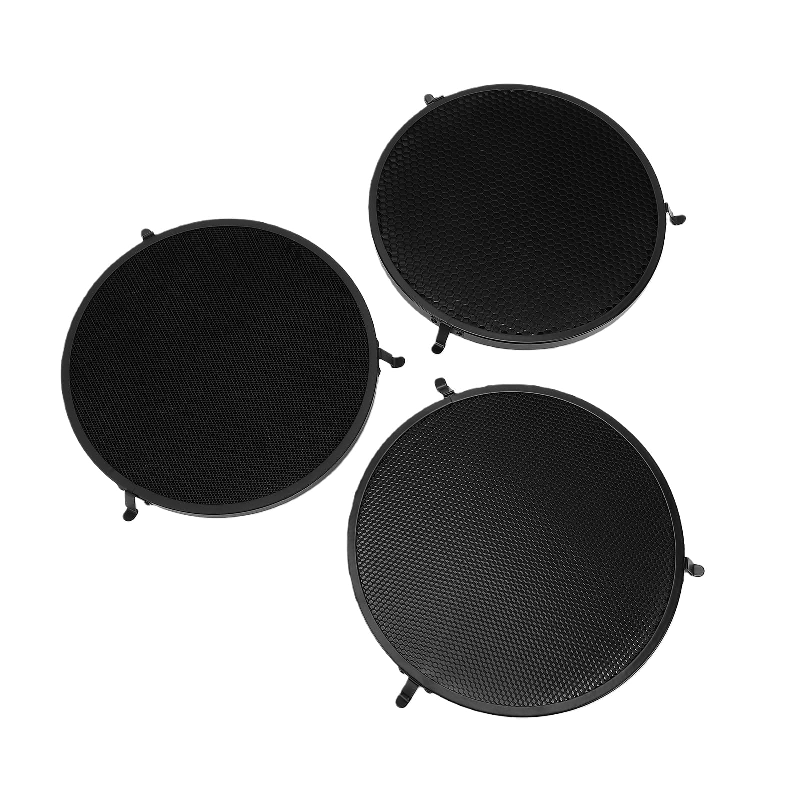 Fabater Rejilla de Fotografía, Paquete de 3 Modificadores de Luz de Control de Haz de 10° 30° 50°, Juego de Rejilla de Aluminio con Bolsa de Almacenamiento para Fotografía de Productos de Retrato con