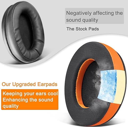 Vista 23 de SOULWIT Almohadillas de repuesto de gel refrescante para HyperX Cloud 1/2/3/Pro/Core, Cloud Alpha/Flight/Stinger Series, CloudX Stinger/Flight Negro