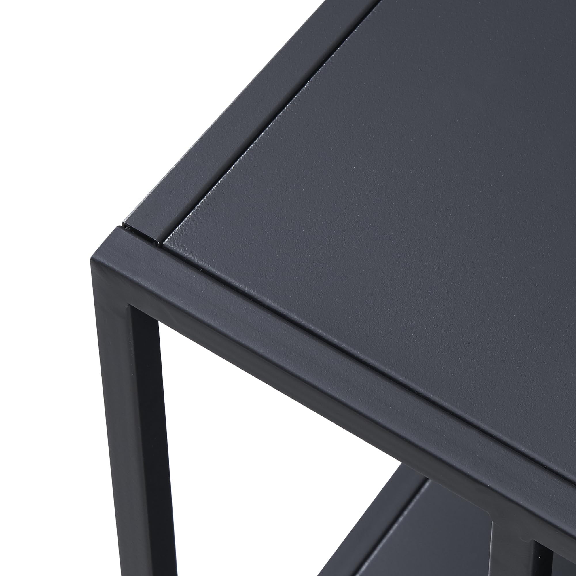 [en.casa] Tavolino da Salotto Tavolino Basso in Metallo Forma Rettangolare Tavolino da Caffè Moderno Decorativo con Ripiano 47 x 110 x 55 cm - Nero