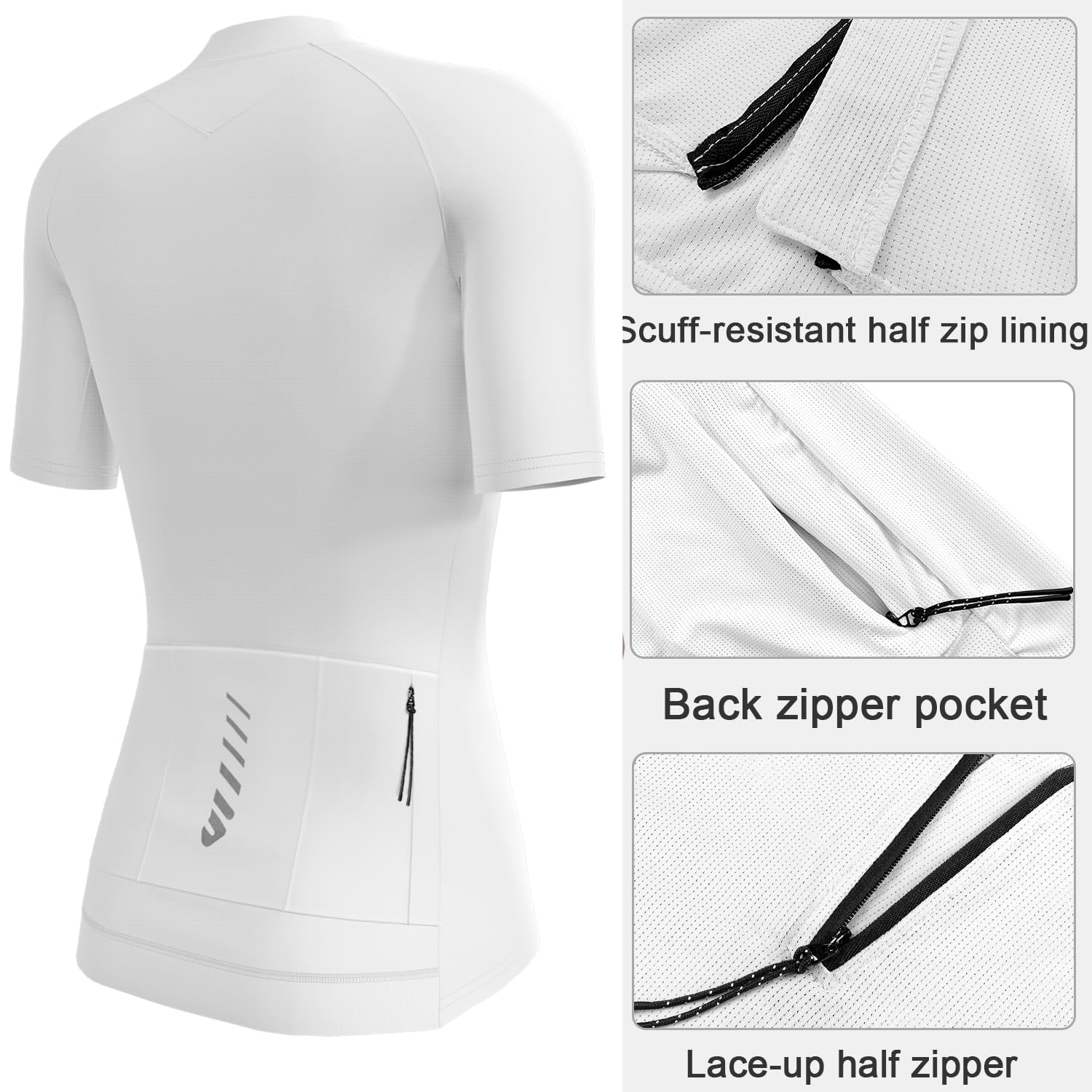 Wulibike Maillot de cyclisme à manches longues pour femme - Respirant - Haute élasticité - 4 poches