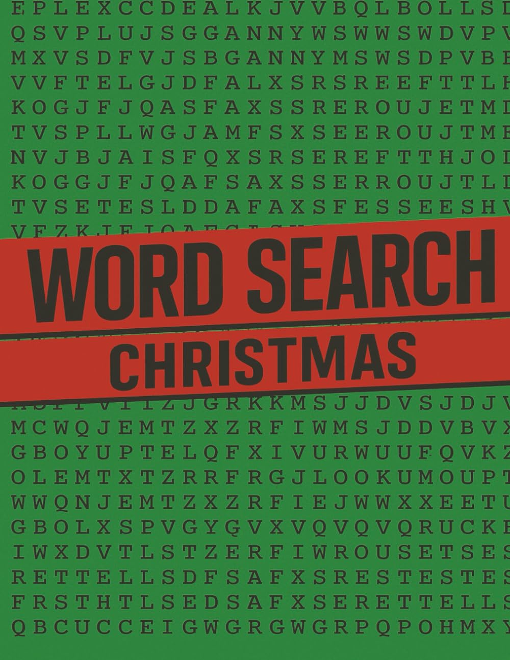 Word Search Puzzle Book: 50+ Unique Christmas Themed Word Search Puzzles