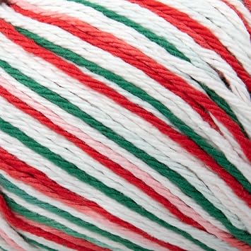 Craft County 100% Cotton Yarn Medium Size 4 Weaving, Knitting, and Crochet Mistletoe Ombre 95 Yards