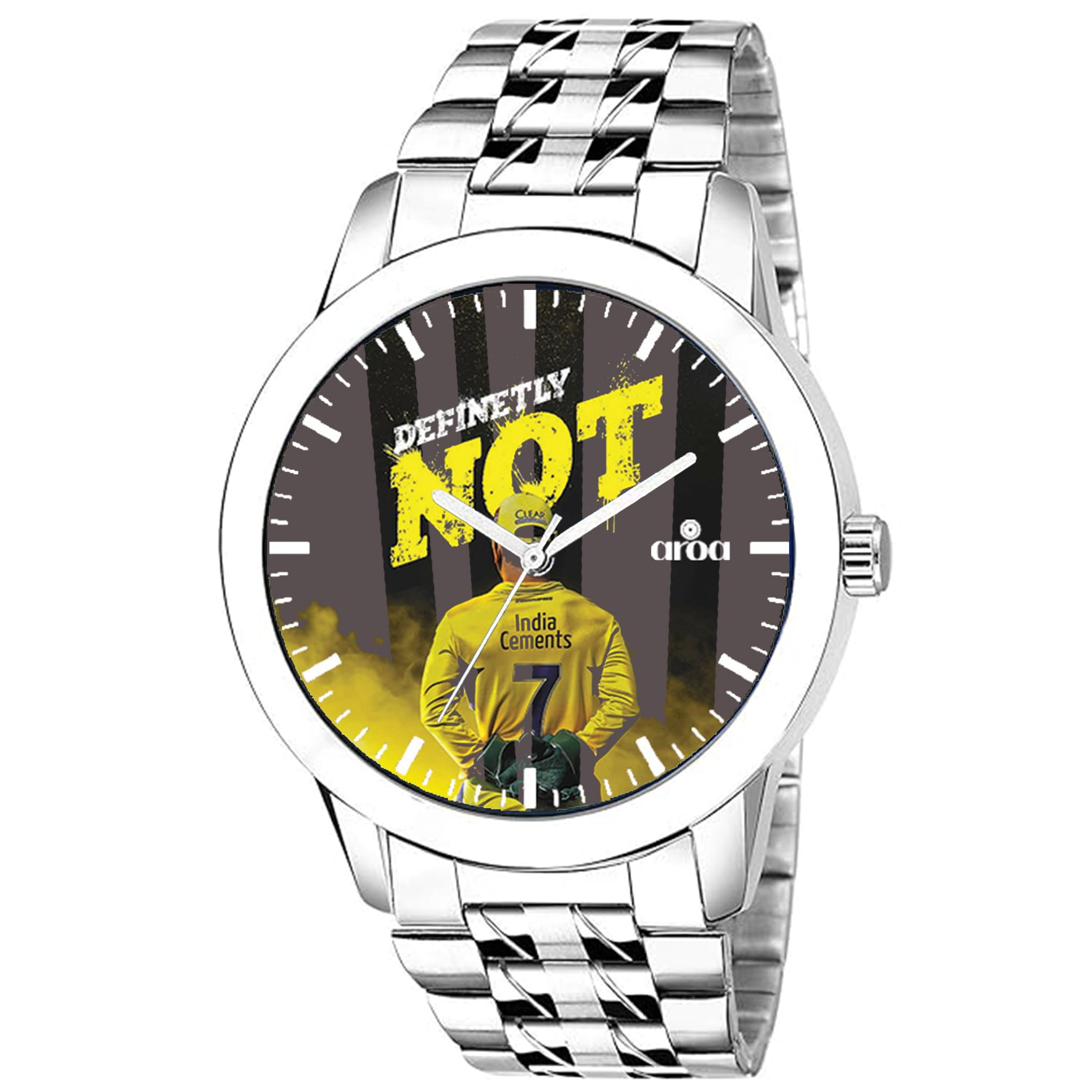 AROA Watch for Men with Dhoni Definitly NOT Watch Model :SS/1/106 in Steel Metal Type Stainless Steel Strap Analog Watch Black Dial for Men Stylish Watch for Boys (B0D2TP9BNW) Amazon Price History, Amazon Price Tracker