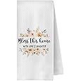 Bless This Home Kitchen Towels, Gifts for Family Dish Tea Towels for Kitchen Decor, House Warming Gifts New Home Decorative Hand Towels for Bathroom, 16x24 Inch