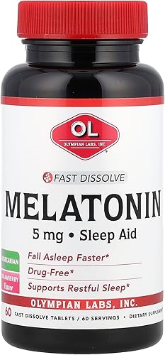 Olympian Labs Melatonin Fast Disolver Suplemento, 5 mg, 60 unidades