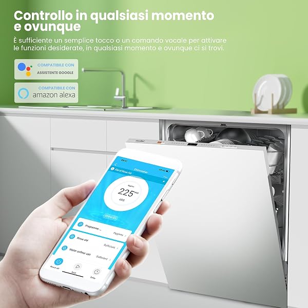 COMFEE' CDWPB1215P-W Lavastoviglie da Incasso con 12 coperti, 8 Programmi, di avviamento ritardato, Funzione di Mezzo Carico, Home Connect, cloud wash, Asciugatura Extra - Inox - 2