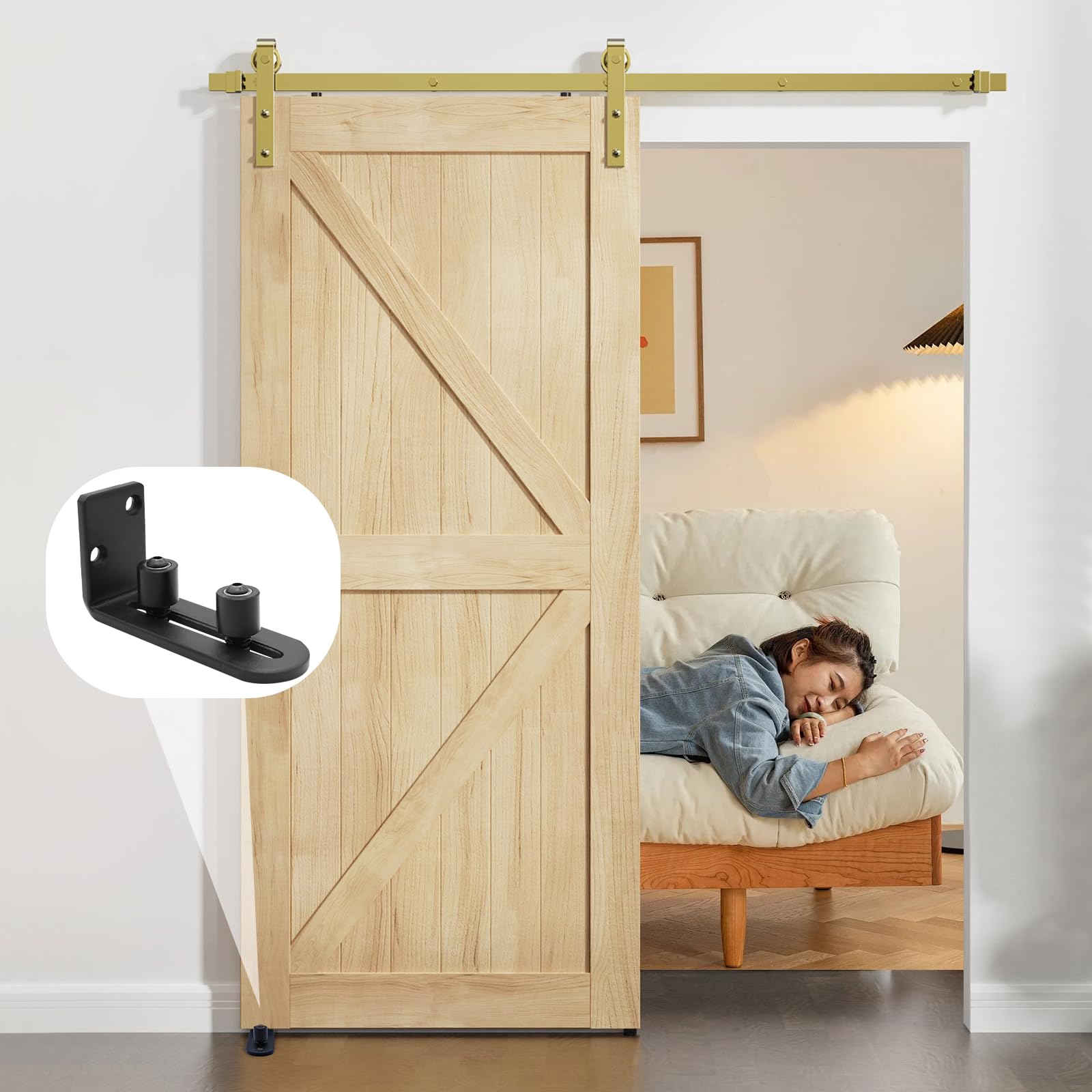 Schiebetür Bodenführung Einstellbar Bodenführung Wand/Tür Unterseite Schwarz Boden Rollenführung mit Schrauben, Metall Kohlenstoffstahl Schiebetür Führung für Schiebetür, Scheunentor